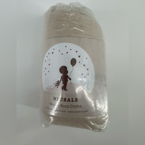 Niubale Other - NIUBALE Baby Burp Cloths Muslin Washcloths 6 Pack Apricot Beige NEW